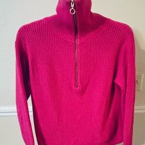 Talbots Fuchsia Half-Zip Sweater